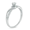 Thumbnail Image 1 of 0.15 CT. T.W. Diamond Bypass Swirl Promise Ring in Sterling Silver
