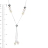 Thumbnail Image 1 of Bead Lariat Necklace in Tri-Tone Sterling Silver and Black Ruthenium