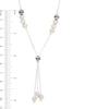 Thumbnail Image 2 of Bead Lariat Necklace in Tri-Tone Sterling Silver and Black Ruthenium