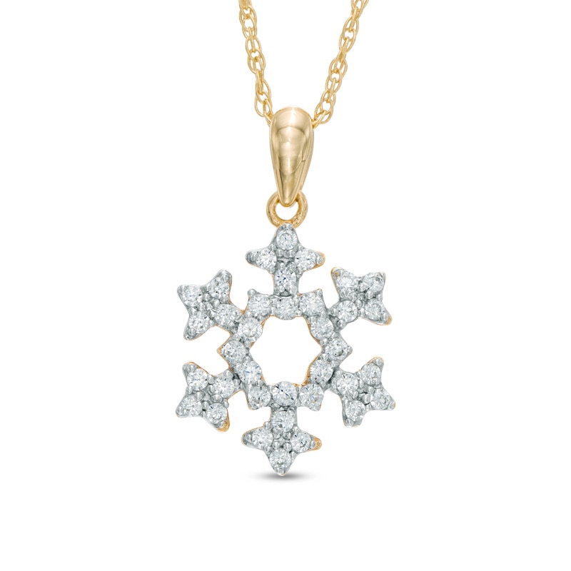 0.30 CT. T.W. Diamond Snowflake Pendant in 10K Gold