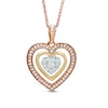 Thumbnail Image 0 of 0.30 CT. T.W. Diamond Composite Triple Heart Pendant in 10K Tri-Tone Gold