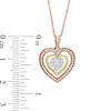 Thumbnail Image 1 of 0.30 CT. T.W. Diamond Composite Triple Heart Pendant in 10K Tri-Tone Gold