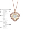 Thumbnail Image 2 of 0.30 CT. T.W. Diamond Composite Triple Heart Pendant in 10K Tri-Tone Gold