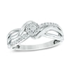 Thumbnail Image 0 of 0.18 CT. T.W. Diamond Composite Bypass Crossover Shank Promise Ring in Sterling Silver