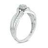 Thumbnail Image 2 of 0.18 CT. T.W. Diamond Composite Bypass Crossover Shank Promise Ring in Sterling Silver
