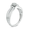 Thumbnail Image 1 of 0.18 CT. T.W. Diamond Composite Bypass Crossover Shank Promise Ring in Sterling Silver