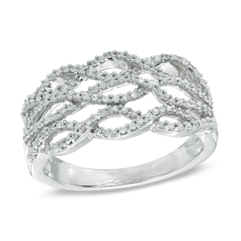 0.45 CT. T.W. Diamond Lattice Ring in 10K White Gold