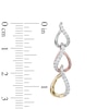 0.30 CT. T.W. Diamond Three Tier Drop Earrings in 10K Tri-Tone Gold