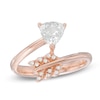 Thumbnail Image 0 of 6.0mm Trillion-Cut Lab-Created White Sapphire Arrow Ring in Sterling Silver with 14K Rose Gold Plate