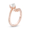 Thumbnail Image 1 of 6.0mm Trillion-Cut Lab-Created White Sapphire Arrow Ring in Sterling Silver with 14K Rose Gold Plate