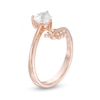 Thumbnail Image 2 of 6.0mm Trillion-Cut Lab-Created White Sapphire Arrow Ring in Sterling Silver with 14K Rose Gold Plate