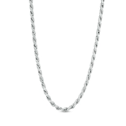 Ladies' 3.6mm Diamond-Cut Rope Chain Necklace in Solid Sterling Silver  - 20&quot;