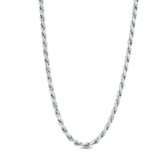Ladies' 3.6mm Diamond-Cut Rope Chain Necklace in Solid Sterling Silver  - 20"