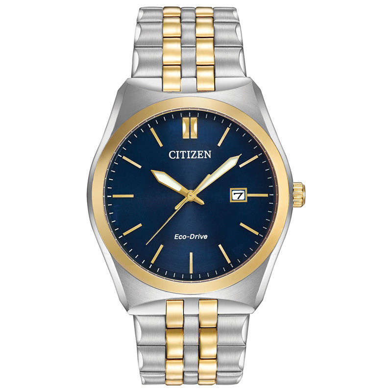 Men's Citizen Eco-Drive® Corso Two-Tone Watch with Navy Blue Dial (Model: BM7334-58L)