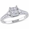 0.48 CT. T.W. Princess-Cut Diamond Rectangle Composite Engagement Ring in 10K White Gold