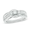 Thumbnail Image 0 of 0.45 CT. T.W. Diamond Three Stone Bypass Ring in 10K White Gold