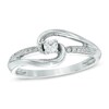 Thumbnail Image 1 of 0.15 CT. T.W. Diamond Bypass Milgrain Promise Ring in 10K White Gold