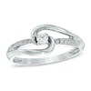 Thumbnail Image 0 of 0.15 CT. T.W. Diamond Bypass Milgrain Promise Ring in 10K White Gold