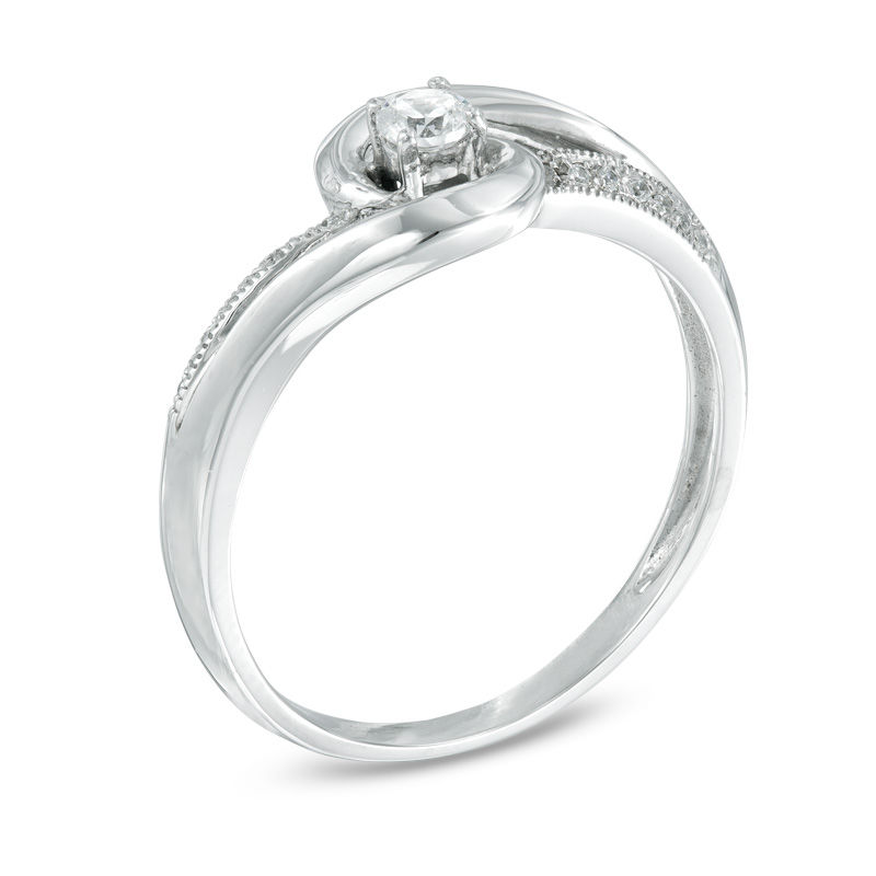 10K White Gold 0.15CTW Diamond Promise Ring