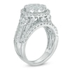 2.50 CT. T.W. Composite Diamond Frame Multi-Row Bridal Set in 14K White Gold