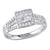 0.53 CT. T.W. Quad Princess-Cut Diamond Three Row Split Shank Engagement Ring in 10K White Gold