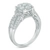 Thumbnail Image 2 of 0.95 CT. T.W. Composite Diamond Arrow Collar Three Row Shank Engagement Ring in 10K White Gold