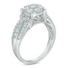 Thumbnail Image 1 of 0.95 CT. T.W. Composite Diamond Arrow Collar Three Row Shank Engagement Ring in 10K White Gold