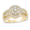 Thumbnail Image 0 of 1.00 CT. T.W. Composite Diamond Frame Triple Row Engagement Ring in 10K Gold