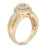 Thumbnail Image 1 of 1.00 CT. T.W. Composite Diamond Frame Triple Row Engagement Ring in 10K Gold