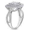 Thumbnail Image 1 of 0.95 CT. T.W. Square Composite Diamond Double Frame Split Shank Engagement Ring in 10K White Gold