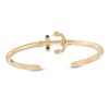 Lab-Created Blue and White Sapphire Anchor Cuff in Sterling Silver and 14K Gold Plate