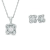 Thumbnail Image 1 of 0.23 CT. T.W. Diamond Solitaire Twist Pendant and Earrings Set in 10K White Gold