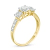5.2mm Lab-Created White Sapphire Three Stone Ring in 10K Gold