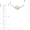Thumbnail Image 1 of 7.0 - 8.0mm Cultured Freshwater Pearl and White Topaz Chevron Necklace in Sterling Silver