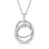 Thumbnail Image 0 of 0.18 CT. T.W. Diamond Interlocking Circles Drop Pendant in Sterling Silver