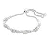 Thumbnail Image 1 of 0.05 CT. T.W. Diamond Two-Stone Infinity Bolo Bracelet in Sterling Silver - 9.5"