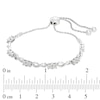 Thumbnail Image 2 of 0.05 CT. T.W. Diamond Two-Stone Infinity Bolo Bracelet in Sterling Silver - 9.5"