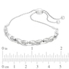 Thumbnail Image 2 of 0.20 CT. T.W. Diamond "X" Bolo Bracelet in Sterling Silver - 9.5"