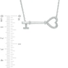 Diamond Accent Sideways Key Necklace in Sterling Silver - 16.75"