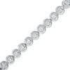 Thumbnail Image 1 of 0.07 CT. T.W. Diamond Tennis Bracelet in Sterling Silver - 7.5"