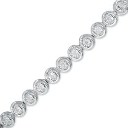0.07 CT. T.W. Diamond Tennis Bracelet in Sterling Silver - 7.5&quot;