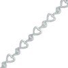 Thumbnail Image 1 of Diamond Accent Heart Link Bracelet in Sterling Silver - 7.5&quot;