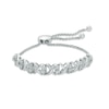 Thumbnail Image 1 of 0.25 CT. T.W. Diamond Two Stone "X" Bolo Bracelet in Sterling Silver - 9.5"