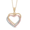 Thumbnail Image 0 of Layered Heart Pendant in Tri-Tone 10K Gold