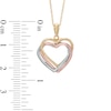 Thumbnail Image 1 of Layered Heart Pendant in Tri-Tone 10K Gold
