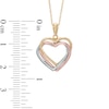 Thumbnail Image 2 of Layered Heart Pendant in Tri-Tone 10K Gold