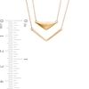Abstract Chevron Double Strand Necklace in 10K Gold