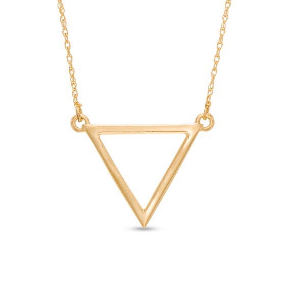 Open Triangle Necklace in 10K Gold