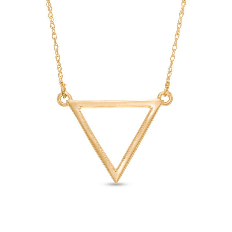 Open Triangle Necklace in 10K Gold|Peoples Jewellers