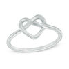 Thumbnail Image 0 of Heart-Shaped Knot Ring in 10K White Gold